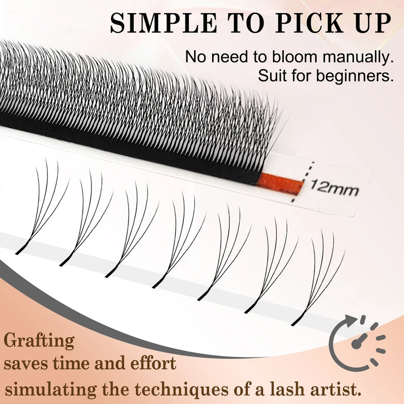 False Eyelashes 4D Hand Woven W Style Russian Volume Eyelash Extensions