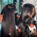 Kinky Straight Tape-in Hair Extensions 100% Human Hair Brazilian Natural Black