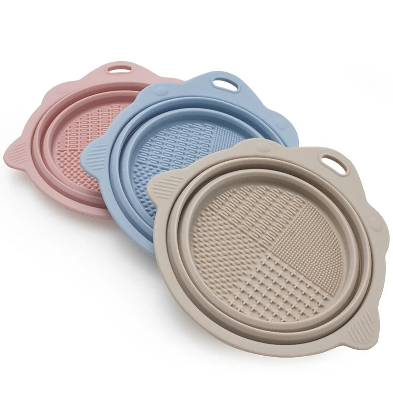 Makeup Brush Cleaner Bowl Set - Wet & Dry Cosmetic Tool Cleaning Kit