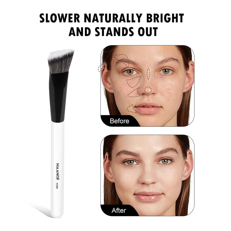 3-Piece Synthetic Makeup Brush Set for Foundation, Concealer & Powder