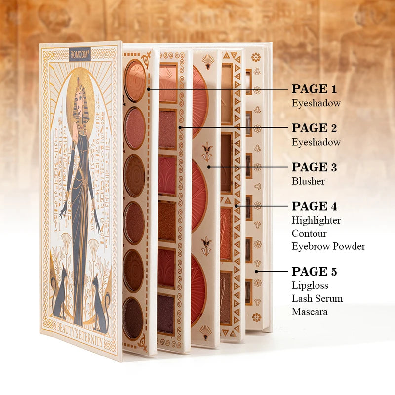 All-in-One Makeup Book Set with Eye Shadow, Blush, Lip Gloss, Mascara & Makeup Bag