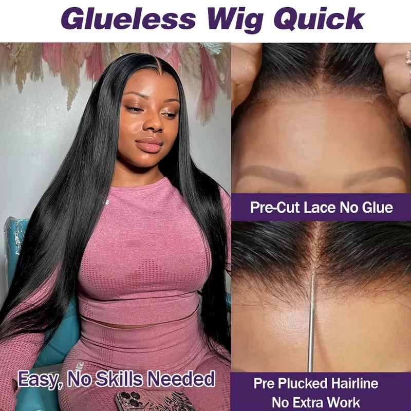 Bone Straight Human Hair Wigs HD Lace Frontal & Closure Glueless 16-24 Inch