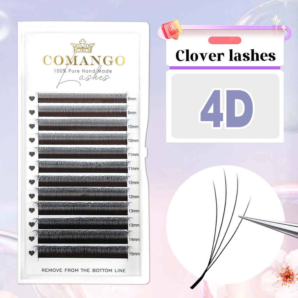 False Eyelashes 4D Hand Woven W Style Russian Volume Eyelash Extensions