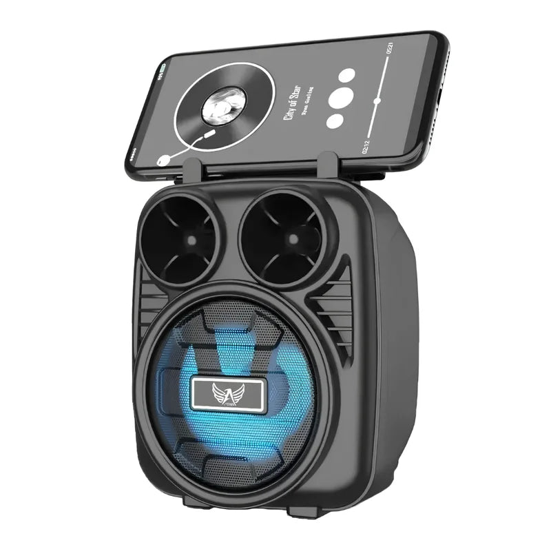 Portable Bluetooth Speaker with LED Lights, FM Radio & SD Card