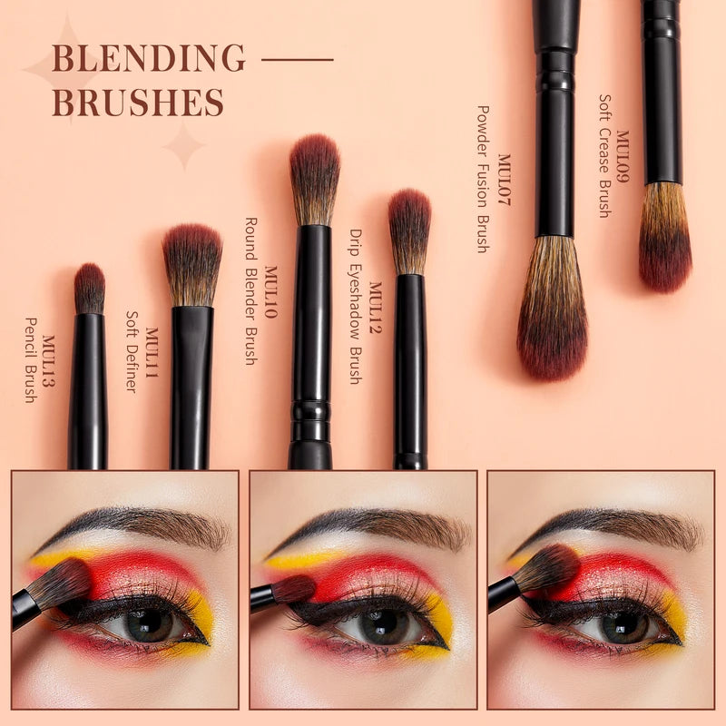 Professional 16-Piece Eye Makeup Brush Set with Synthetic Bristles