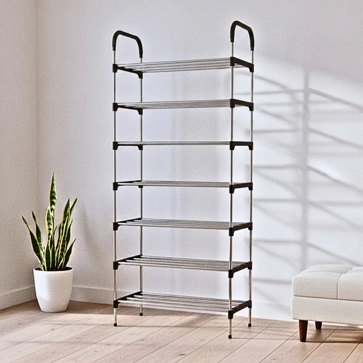 Modular Shoe Organizer with 5-8 Tiers - Adjustable Multi-Level Shoe Rack