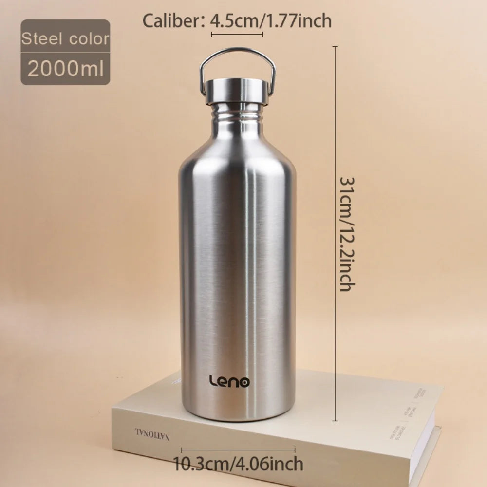 Large Capacity Stainless Steel Water Bottle 2000ml for Sports & Camping