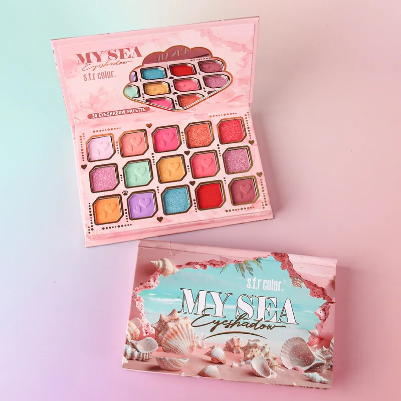 Colorful Eyeshadow Palette with 30 Shades - Matte Shimmer Glitter Rainbow Eye Makeup
