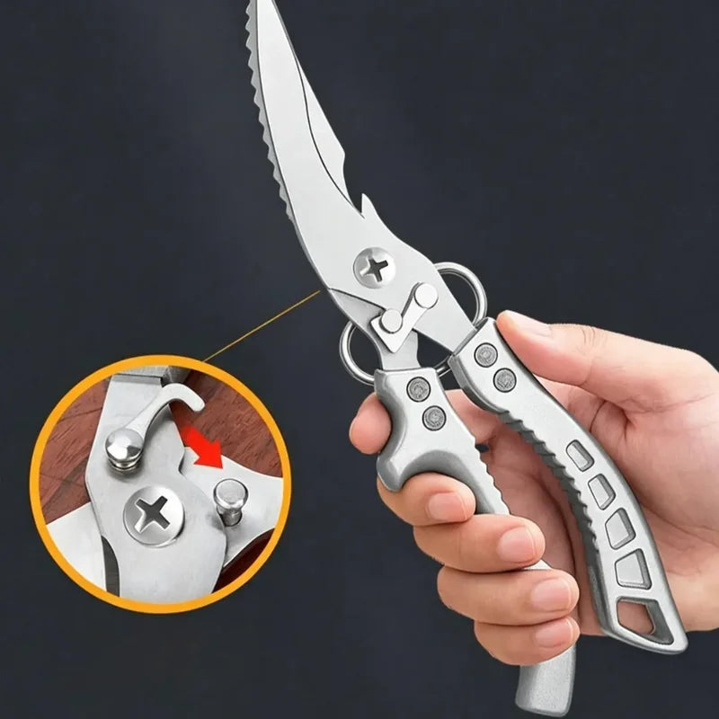 Stainless Steel Kitchen Scissors for Chicken, Meat, Fish & Vegetables with Safety Lock