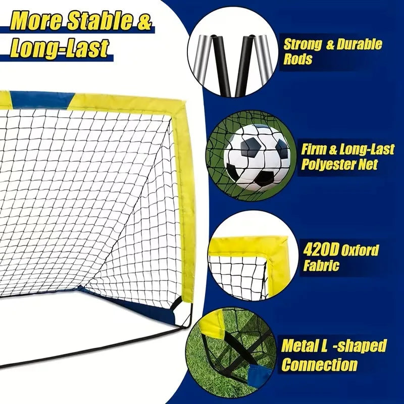 Portable 4x3 Soccer Goals Set for Backyard & Indoor Training