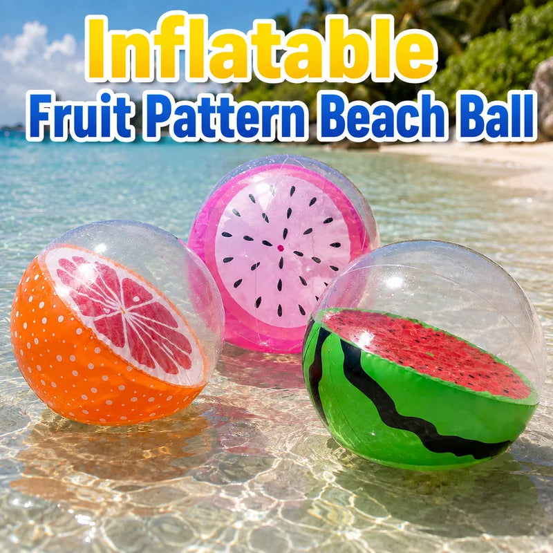 Inflatable Fruit Beach Ball - Transparent PVC Pool Toy for Summer Pool & Beach Parties