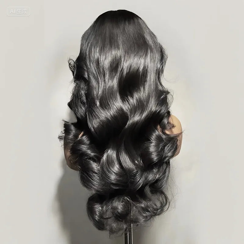 250% Density 28 Inch Body Wave Lace Front Wigs Human Hair Pre Plucked No Tangle