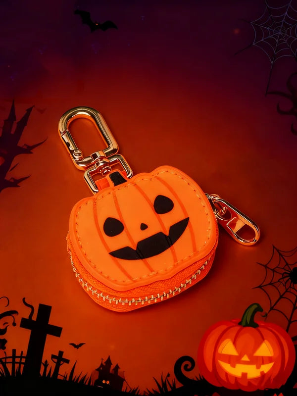 Halloween Coin Purse Bag Charm Pack - Cute Pumpkin Pendant Keychain Accessories