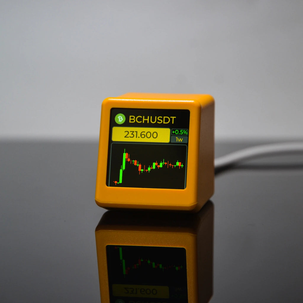 Cryptocurrency & Stock Price Ticker with Weather & Time Display - Multi-Color