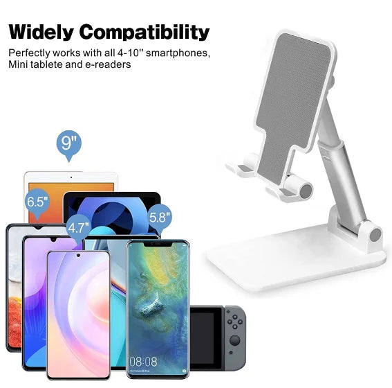 Adjustable Portable Phone and Tablet Stand - Foldable Desk Support