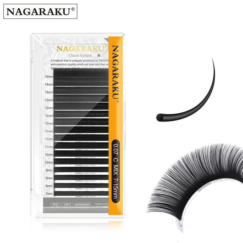 Premium Synthetic Mink Eyelash Extensions - 16 Rows, 7-25mm Mix, Natural & Soft