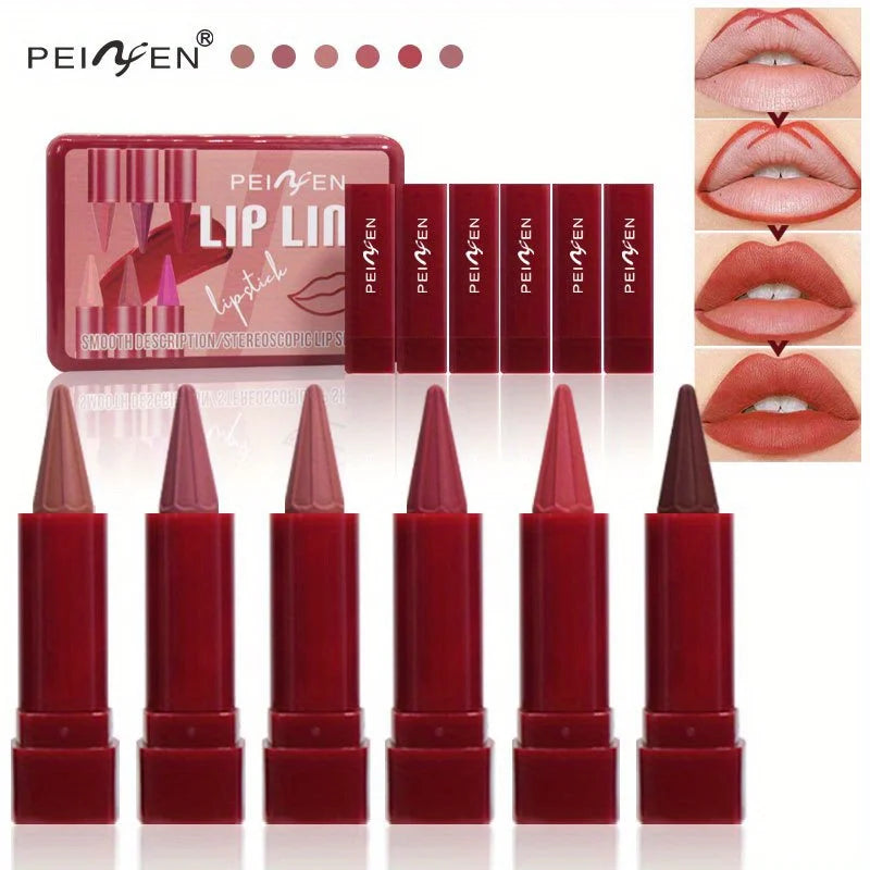 Lip Liner Kit - Long Lasting Color for Daily & Party Looks, 6 Pieces