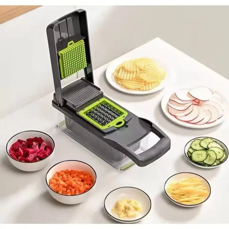 Multipurpose Kitchen Slicer and Food Cutter - 16-in-1 Stainless Steel Vegetable Grater and Chopper