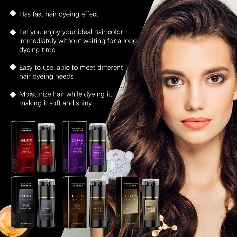 Multi Color Hair Dyeing Shampoo - Nourishing, Easy to Use, Lasting Hair Color