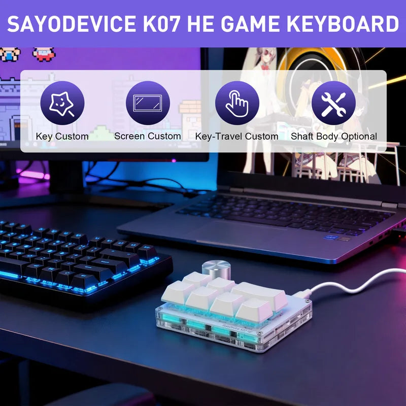 RGB Magnetic Switch for Gaming Keyboard - Rapid Trigger, Customizable Stroke