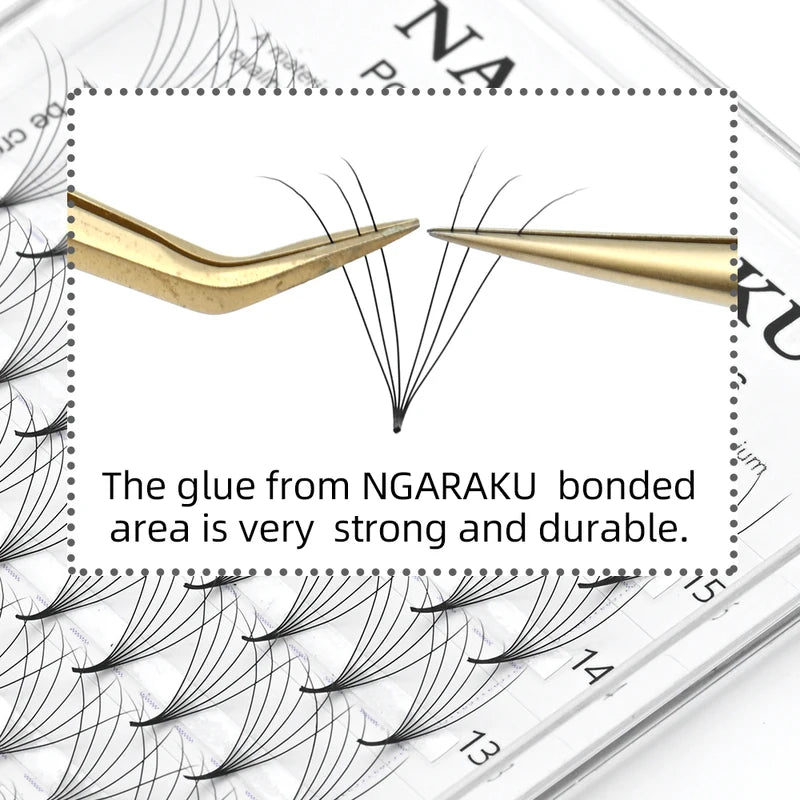 Premade Eyelash Extension Fans 0.07mm Thin Pointed Base Natural Look Volume