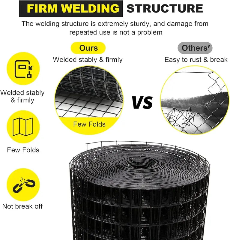 Heavy-Duty Galvanized Steel Wire Mesh 36x50ft 2x3 inch Grid for Fencing & DIY