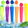 6-Pack Reusable Silicone Ice Pop Molds for Homemade Lollies and Frozen Desserts
