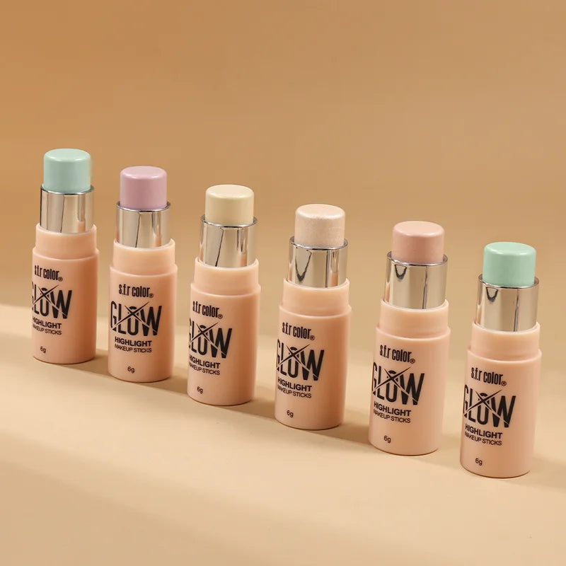 Multicolor Waterproof Long Lasting Face Highlighter Stick for Natural Glow - All Skin Tones