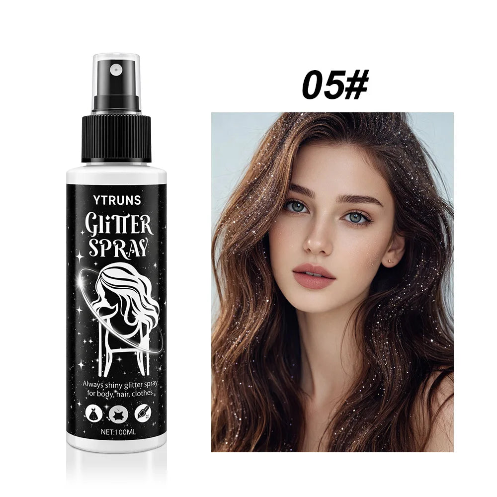 Body Glitter Spray for Hair Face & Body - Shimmer Highlighter Mist | Festival & Party Makeup