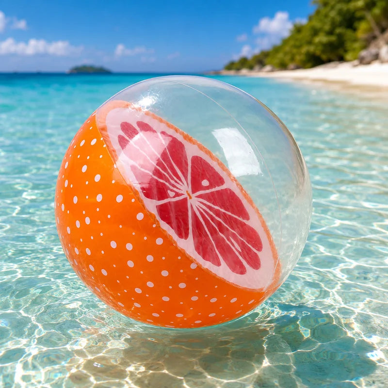 Inflatable Fruit Beach Ball - Transparent PVC Pool Toy for Summer Pool & Beach Parties