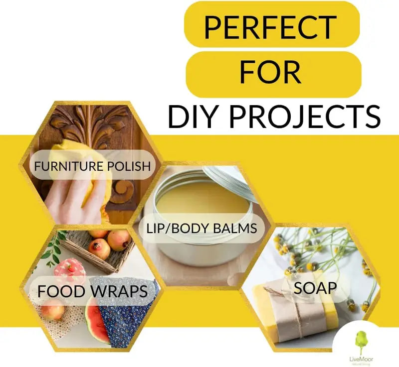 Beeswax Candle Wax Block for Candle Making & DIY Crafts - Eco Friendly, Cosmetic Grade