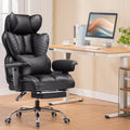 Ergonomic Leather Office Chair with Footrest & Adjustable Armrests