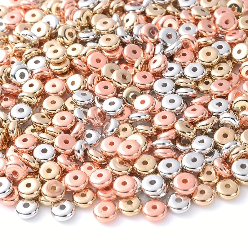 200Pcs Mixed Color 6mm Bead Spacer Wheel Charm for DIY Jewelry Making