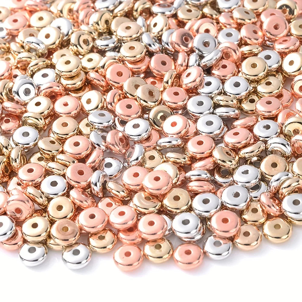 200Pcs Mixed Color 6mm Bead Spacer Wheel Charm for DIY Jewelry Making