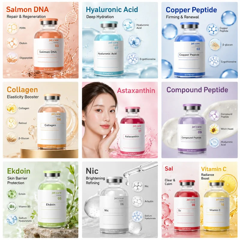 Hydrating Face Serum with Salmon DNA & Hyaluronic Acid - Anti-Aging Moisturizer & Copper Peptide Essence