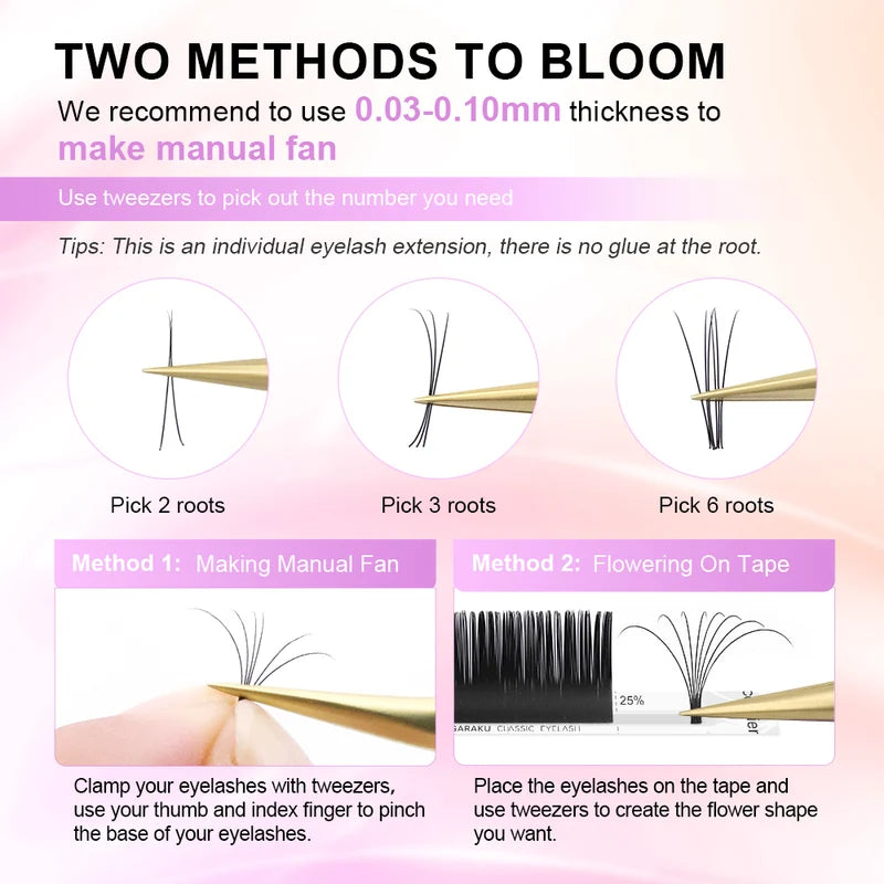 Premium Synthetic Mink Eyelash Extensions - 16 Rows, 7-25mm Mix, Natural & Soft