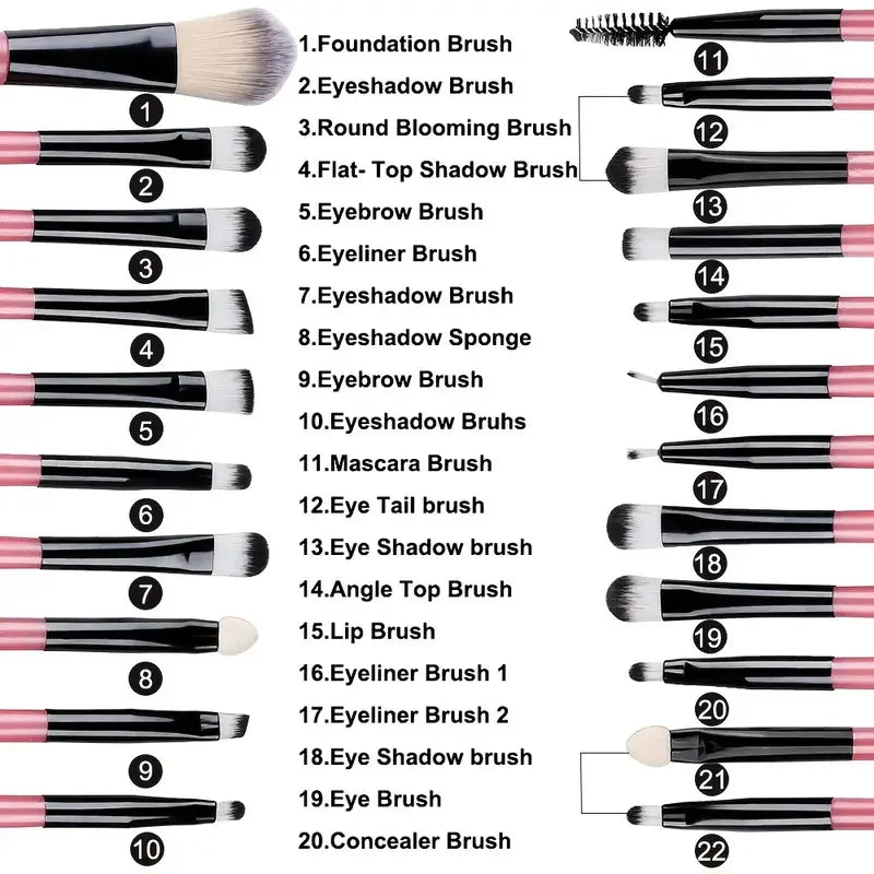 Makeup Brush Set Premium Synthetic Kabuki Foundation Concealer Blending Face & Eye Tools