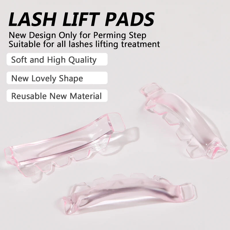 12Pcs Lash Lift Pads Set - Self-Adhesive Silicone Shields for Eyelash Curling