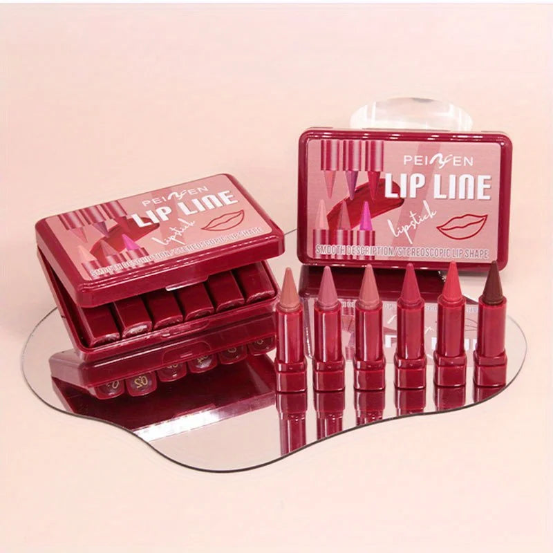 Lip Liner Kit - Long Lasting Color for Daily & Party Looks, 6 Pieces