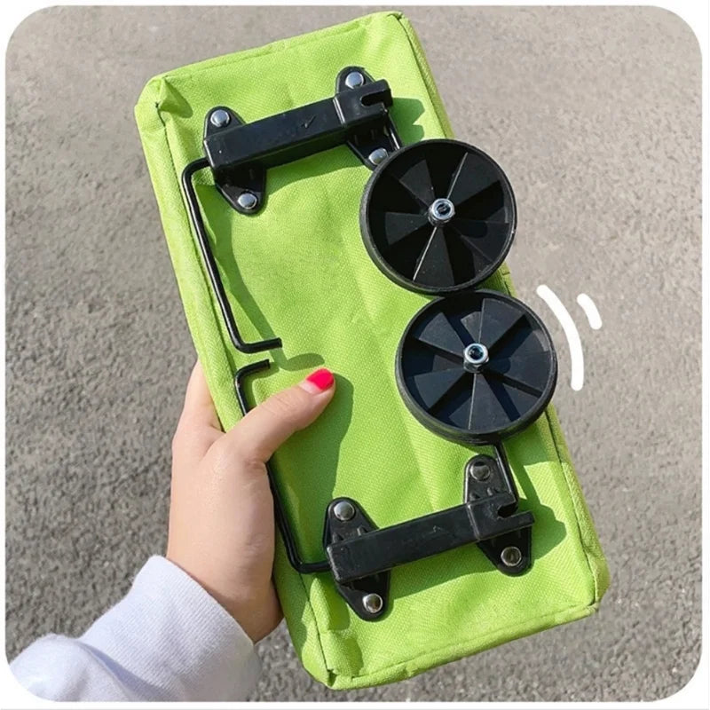 Foldable Shopping Cart with Wheels and Waterproof Bag – Portable Grocery Trolley