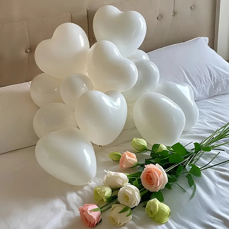 Heart-Shaped Latex Balloons for Weddings Valentine's Day Birthday & Party Decorations