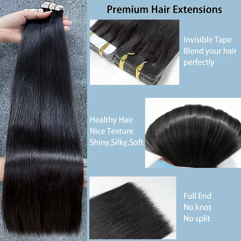 Skin Weft Tape In Hair Extensions 20Pcs 50G/Pack Real Human Hair for Women