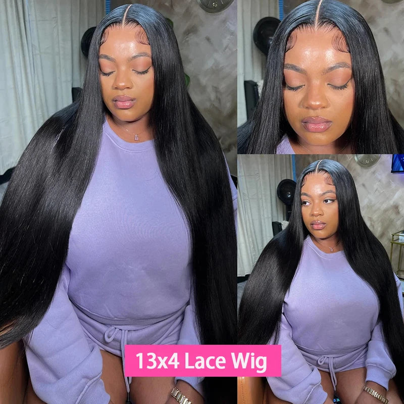 Bone Straight Human Hair Wigs HD Lace Frontal & Closure Glueless 16-24 Inch