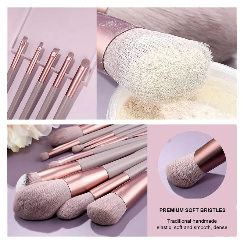 13-Piece Makeup Brush Set with Soft Blush, Foundation, Concealer & Eyeshadow Brushes