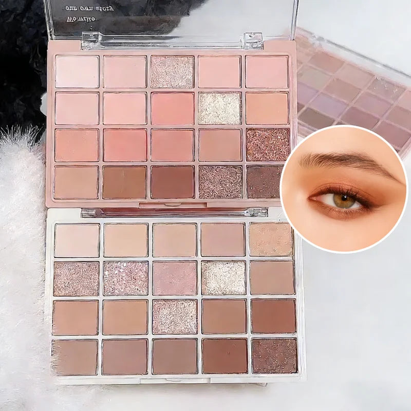 20-Color Multicolor Eyeshadow Palette - Nude Earth Tones Waterproof Long-Lasting Makeup