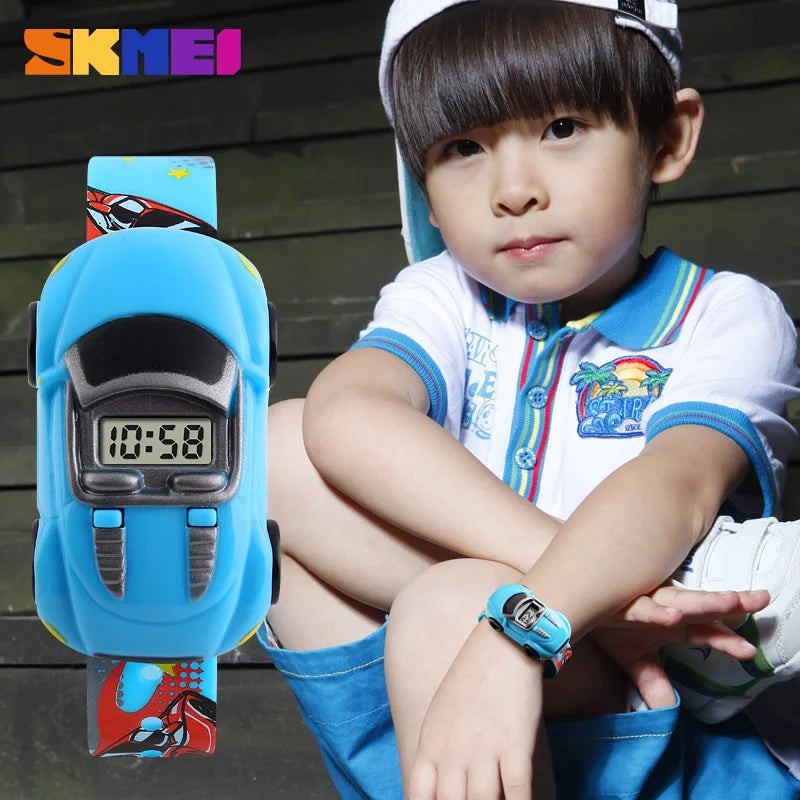 Colorful Children's Cartoon Car Mode Digital Watch - Boys & Girls Sport Wristwatch