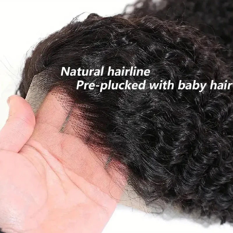 Kinky Curly Human Hair Wigs 13x4 & 13x6 Lace Front Pre Plucked HD Transparent
