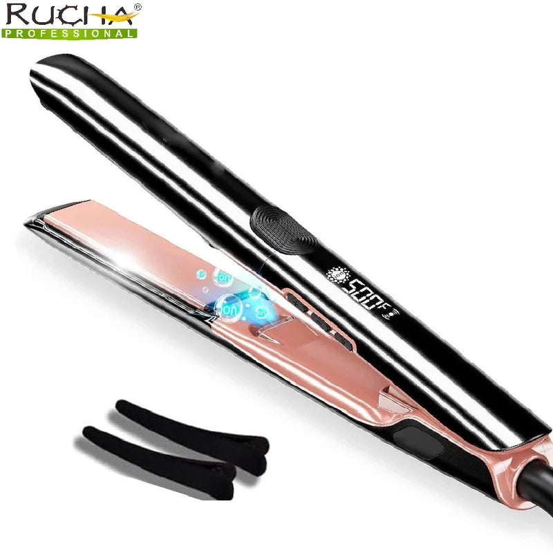 Professional 260°C Plasma Hair Straightener & Curler with Ceramic Plates