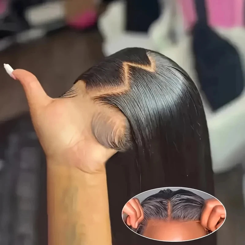 Bone Straight Human Hair Wigs HD Lace Frontal & Closure Glueless 16-24 Inch