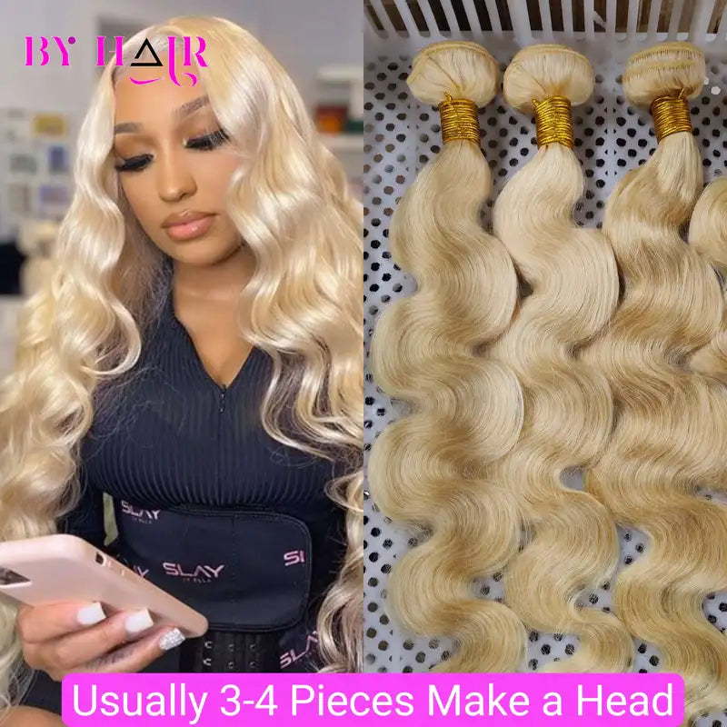 Peruvian Human Hair Extensions - Blonde 613 Body Wave Hair Bundles